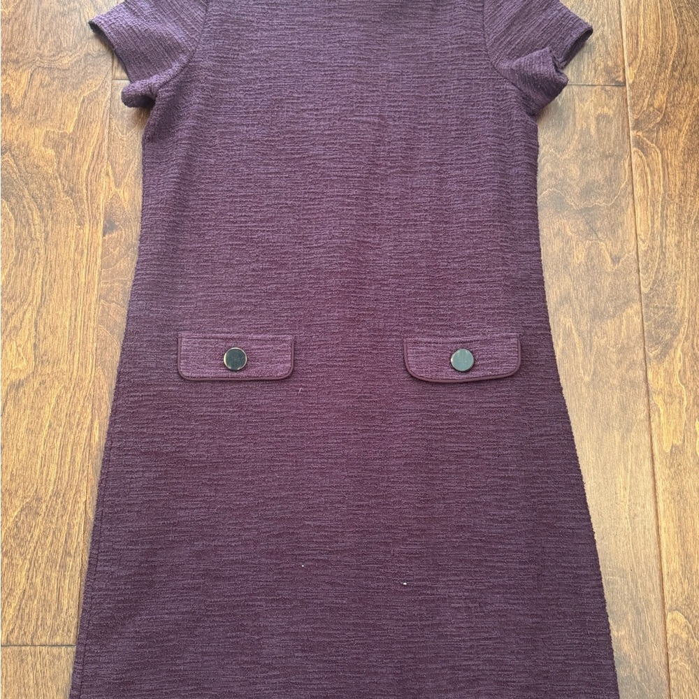 Ann Taylor Plum Textured Dress with Pockets